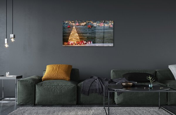 Quadro di vetro Decorazioni per l'albero di natale 100x50 cm 2 appendini