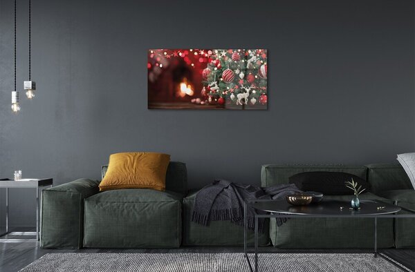 Quadro in vetro Decorazioni per l'albero di natale 100x50 cm 2 appendini