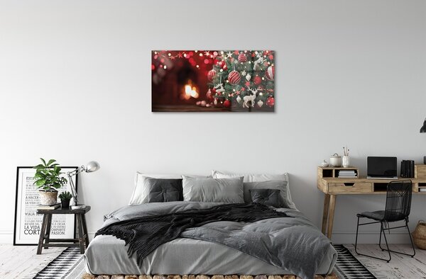 Quadro in vetro Decorazioni per l'albero di natale 100x50 cm 2 appendini