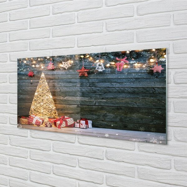 Quadro di vetro Decorazioni per l'albero di natale 100x50 cm 2 appendini