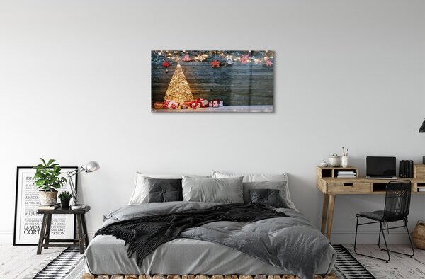 Quadro di vetro Decorazioni per l'albero di natale 100x50 cm 2 appendini