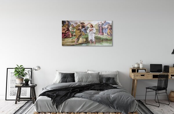 Quadro su vetro Immagine di gesù 100x50 cm 2 appendini