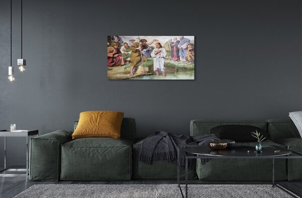 Quadro su vetro Immagine di gesù 100x50 cm 2 appendini