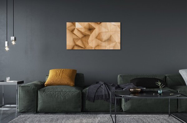 Quadro vetro Mosaico di legno massiccio 100x50 cm 2 appendini