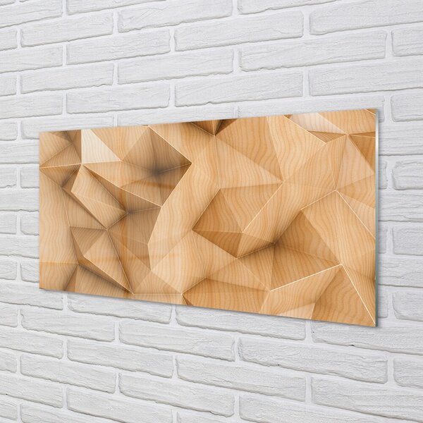 Quadro vetro Mosaico di legno massiccio 100x50 cm 2 appendini