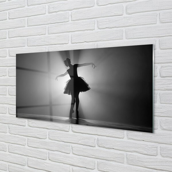 Quadro di vetro Ballerina sfondo grigio 100x50 cm 2 appendini