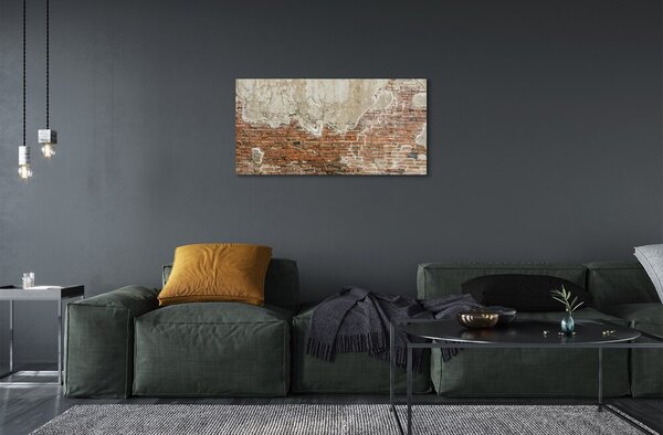 Quadro vetro Muro di mattoni 100x50 cm 2 appendini