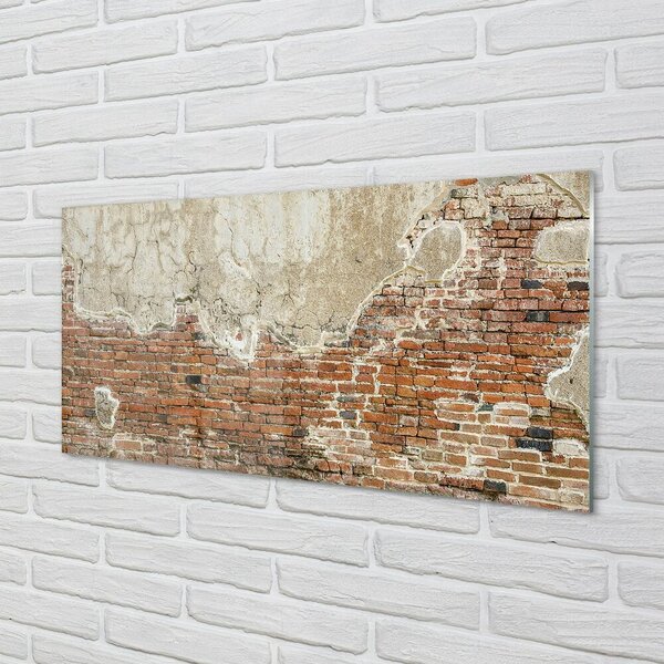 Quadro vetro Muro di mattoni 100x50 cm 2 appendini