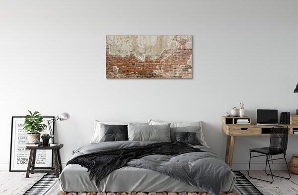 Quadro vetro Muro di mattoni 100x50 cm 2 appendini