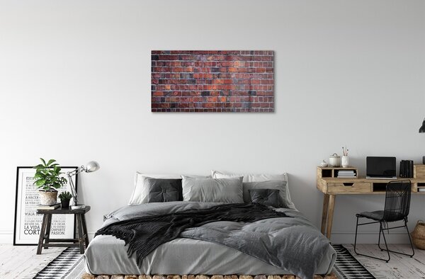 Quadro vetro Muro di mattoni 100x50 cm 2 appendini