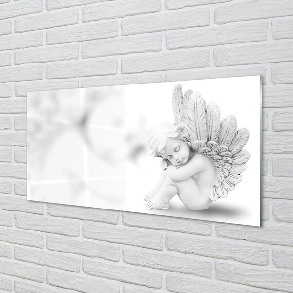 Quadro di vetro Angelo addormentato 100x50 cm 2 appendini
