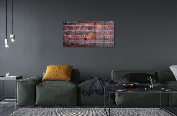 Quadro vetro Muro di mattoni 100x50 cm 2 appendini