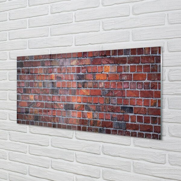 Quadro vetro Muro di mattoni 100x50 cm 2 appendini