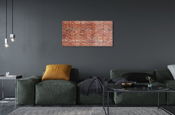 Quadro in vetro Muro di mattoni vintage 100x50 cm 2 appendini