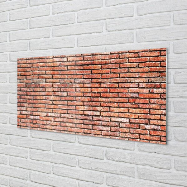 Quadro in vetro Muro di mattoni vintage 100x50 cm 2 appendini
