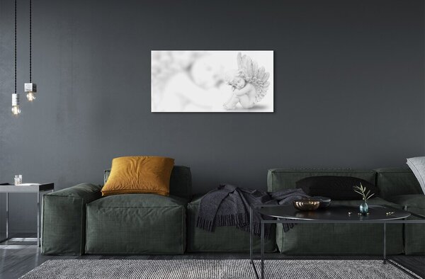 Quadro di vetro Angelo addormentato 100x50 cm 2 appendini