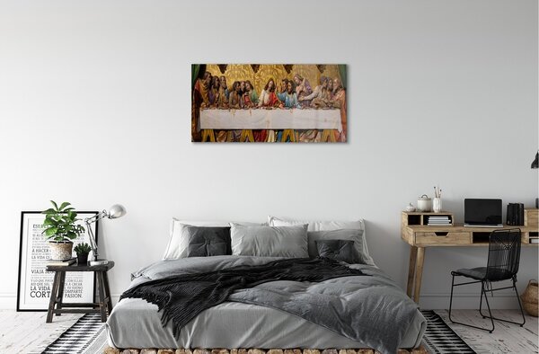 Quadro di vetro Ultima cena 100x50 cm 2 appendini