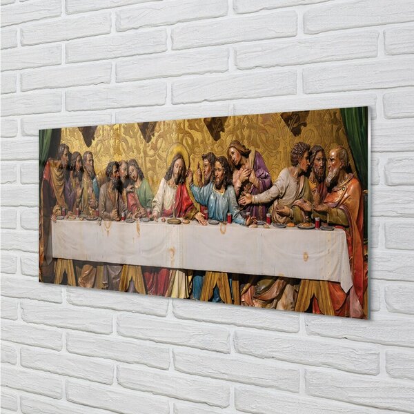 Quadro di vetro Ultima cena 100x50 cm 2 appendini