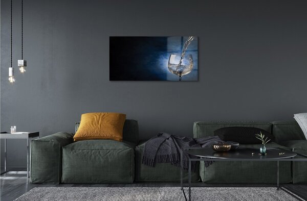 Quadro di vetro Bicchiere da vino bianco 100x50 cm 2 appendini
