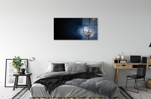 Quadro di vetro Bicchiere da vino bianco 100x50 cm 2 appendini