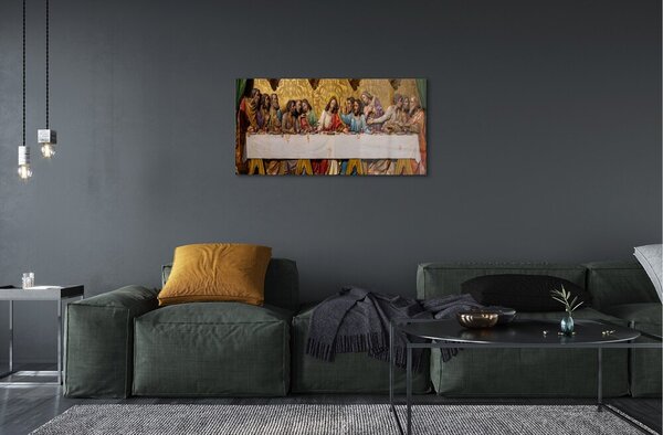 Quadro di vetro Ultima cena 100x50 cm 2 appendini