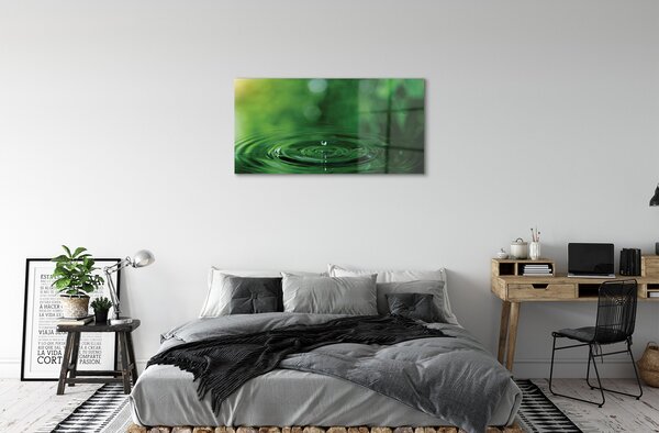 Quadro di vetro Macro goccia d'acqua 100x50 cm 2 appendini