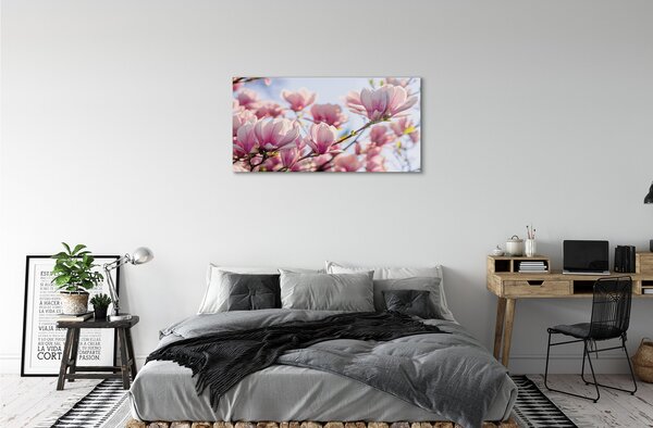 Quadro di vetro Magnolia 100x50 cm 2 appendini