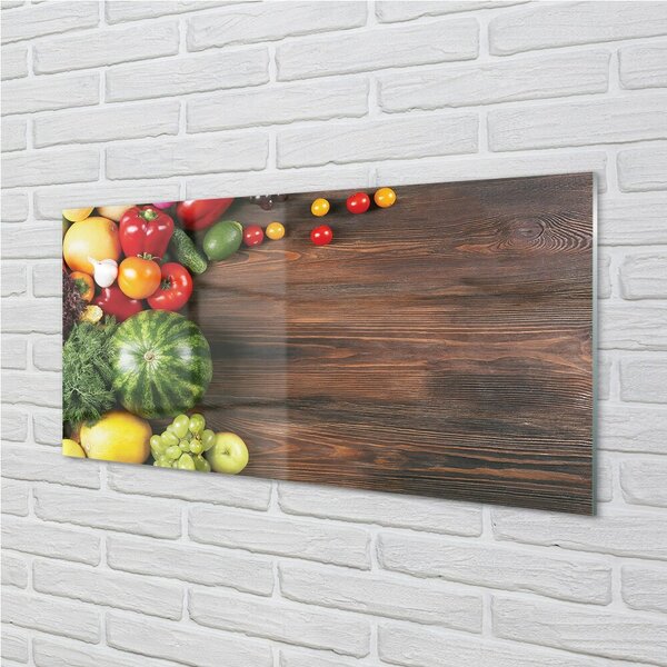Quadro in vetro Pomodori anguria aneto 100x50 cm 2 appendini