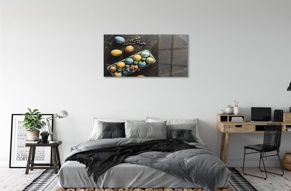 Quadro di vetro Base dell'uovo 100x50 cm 2 appendini
