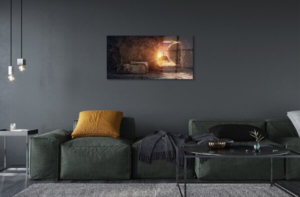 Quadro su vetro Croci del sole in grotta 100x50 cm 2 appendini