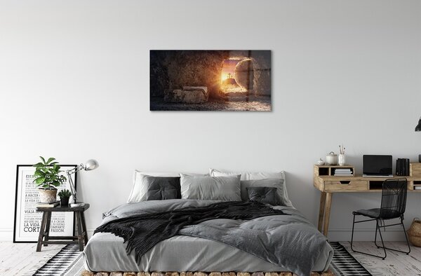Quadro su vetro Croci del sole in grotta 100x50 cm 2 appendini