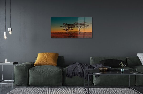 Quadro in vetro Albero cielo 100x50 cm 2 appendini