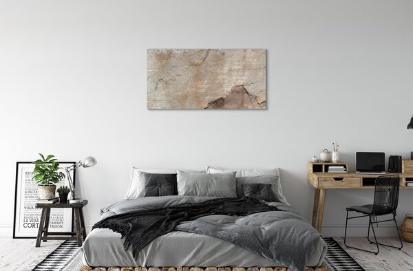 Quadro vetro Parete in pietra e marmo 100x50 cm 2 appendini