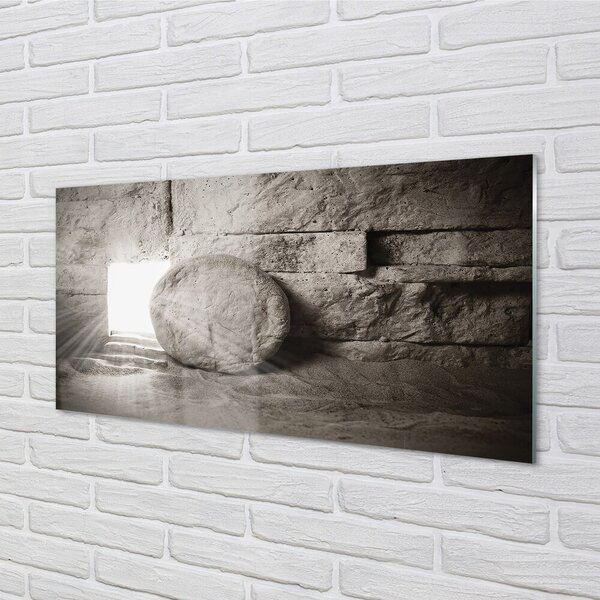 Quadro su vetro Luce della grotta 100x50 cm