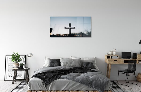 Quadro su vetro Croce 100x50 cm 2 appendini