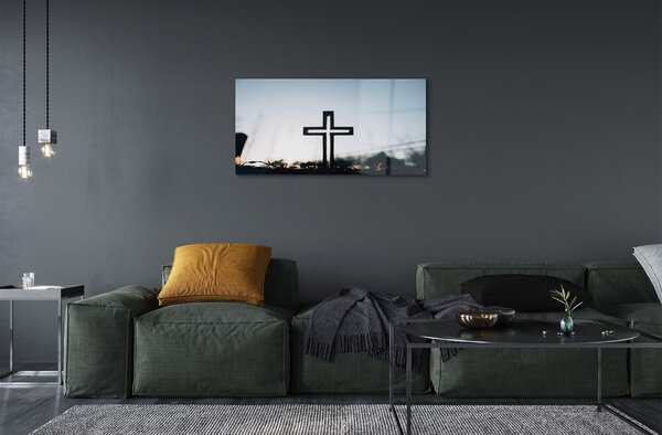 Quadro su vetro Croce 100x50 cm 2 appendini