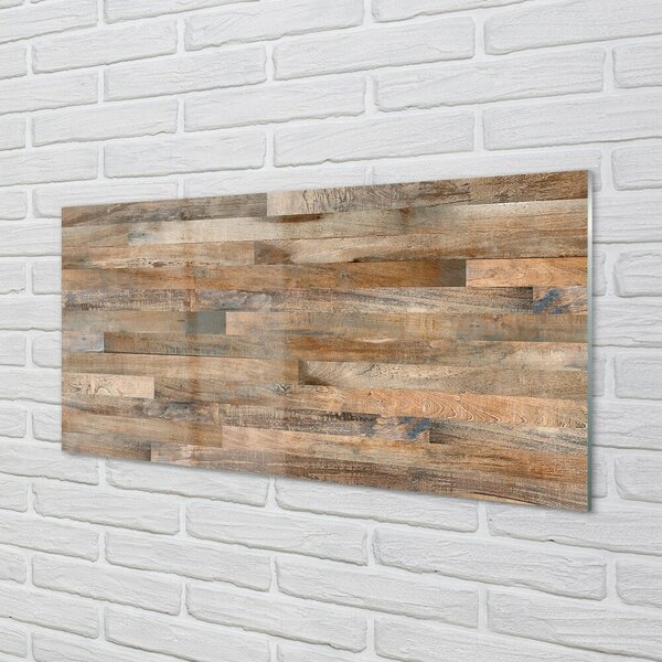 Quadro in vetro Pannelli in legno a listoni 100x50 cm 2 appendini