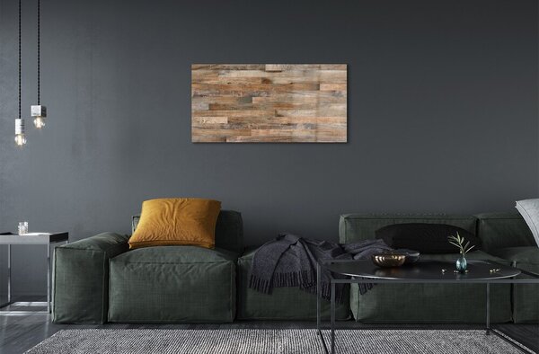 Quadro in vetro Pannelli in legno a listoni 100x50 cm 2 appendini