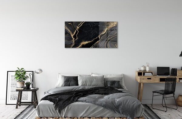 Quadro su vetro Marmo di pietra astratto 100x50 cm 2 appendini