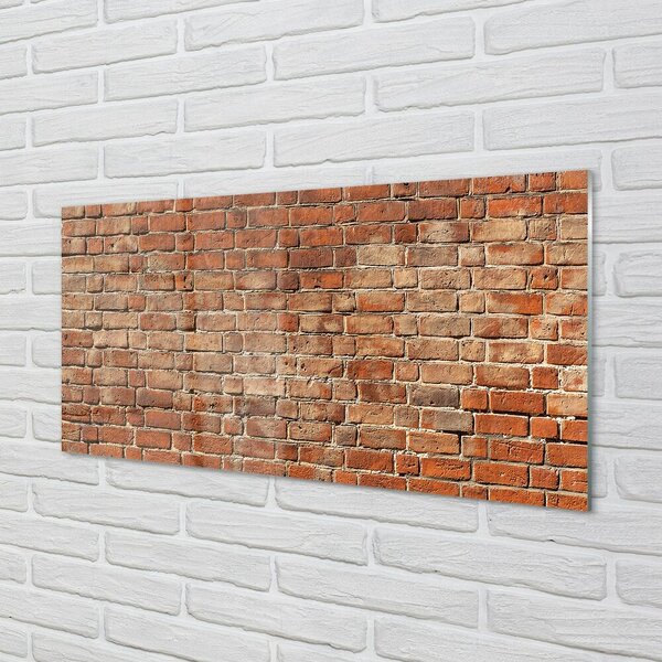 Quadro vetro Muro di mattoni vintage 100x50 cm 2 appendini