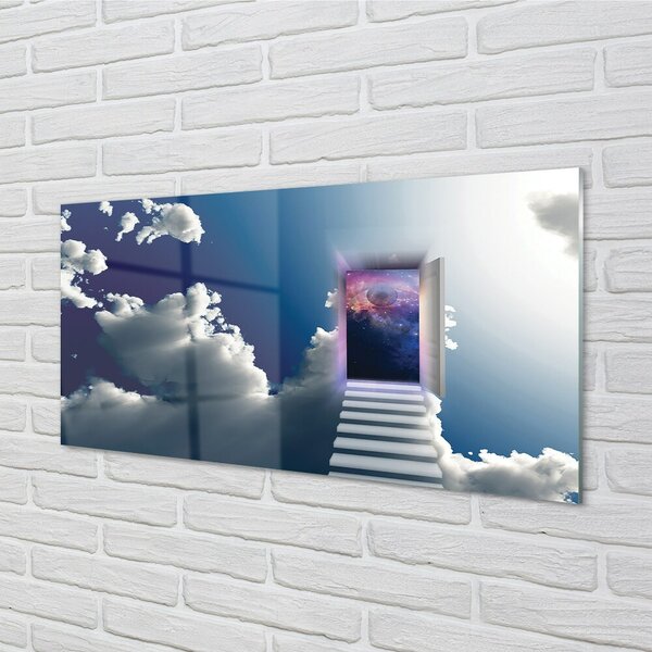 Quadro in vetro La scala degli occhi del cielo 100x50 cm 2 appendini