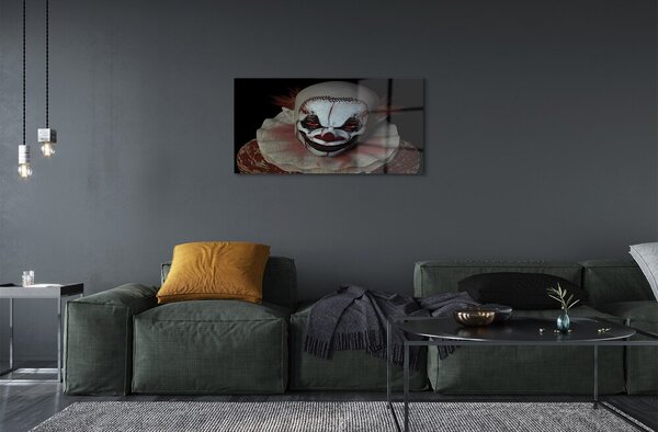 Quadro in vetro Clown spaventoso 100x50 cm 2 appendini