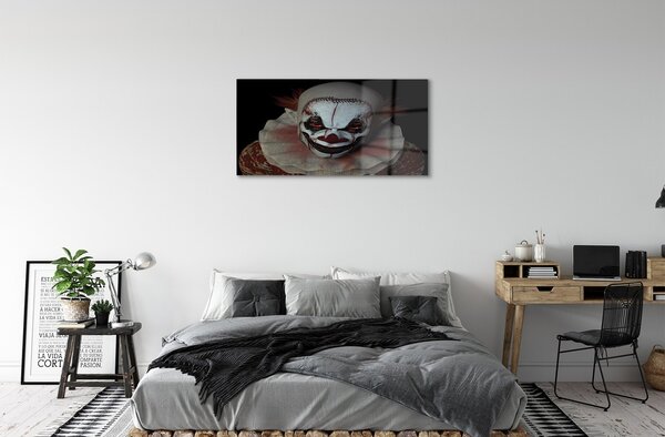 Quadro in vetro Clown spaventoso 100x50 cm 2 appendini
