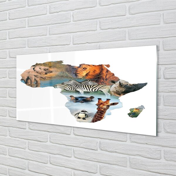 Quadro su vetro Zebra giraffa tigre 100x50 cm 2 appendini