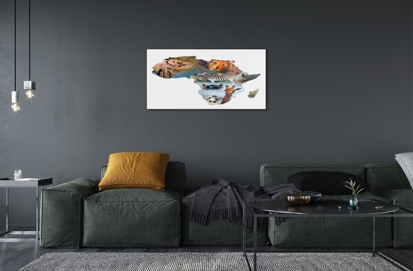 Quadro su vetro Zebra giraffa tigre 100x50 cm 2 appendini