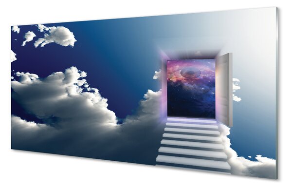 Quadro in vetro La scala degli occhi del cielo 100x50 cm 2 appendini