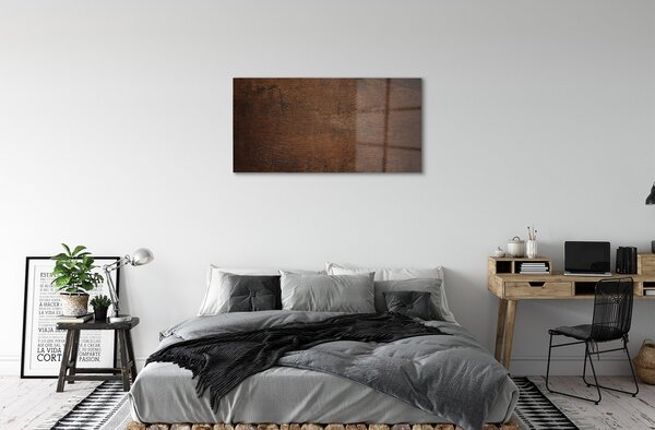 Quadro di vetro Struttura a venature di legno 100x50 cm 2 appendini