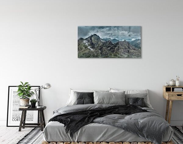 Quadro su vetro Montagne di roccia 100x50 cm 2 appendini