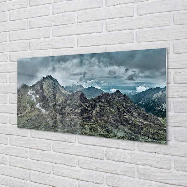 Quadro su vetro Montagne di roccia 100x50 cm 2 appendini