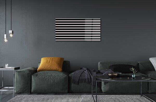 Quadro in vetro Strisce regolari nere 100x50 cm 2 appendini